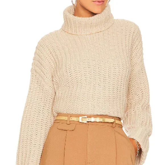 Jason Wu Cozy Ivory Chunky Shaker Turtleneck Sweater Size Small - Picture 10 of 10